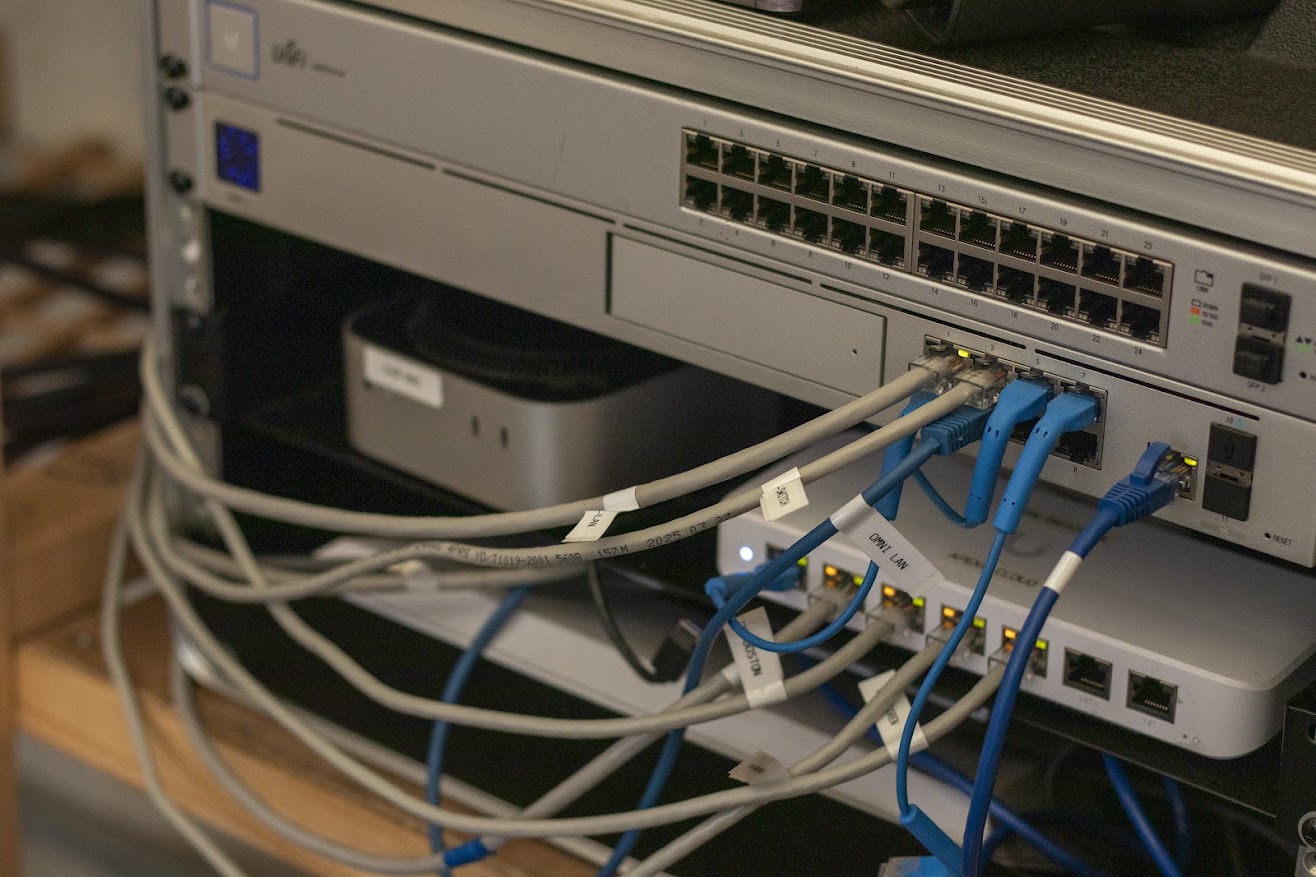 Networking equipment connected for a live project