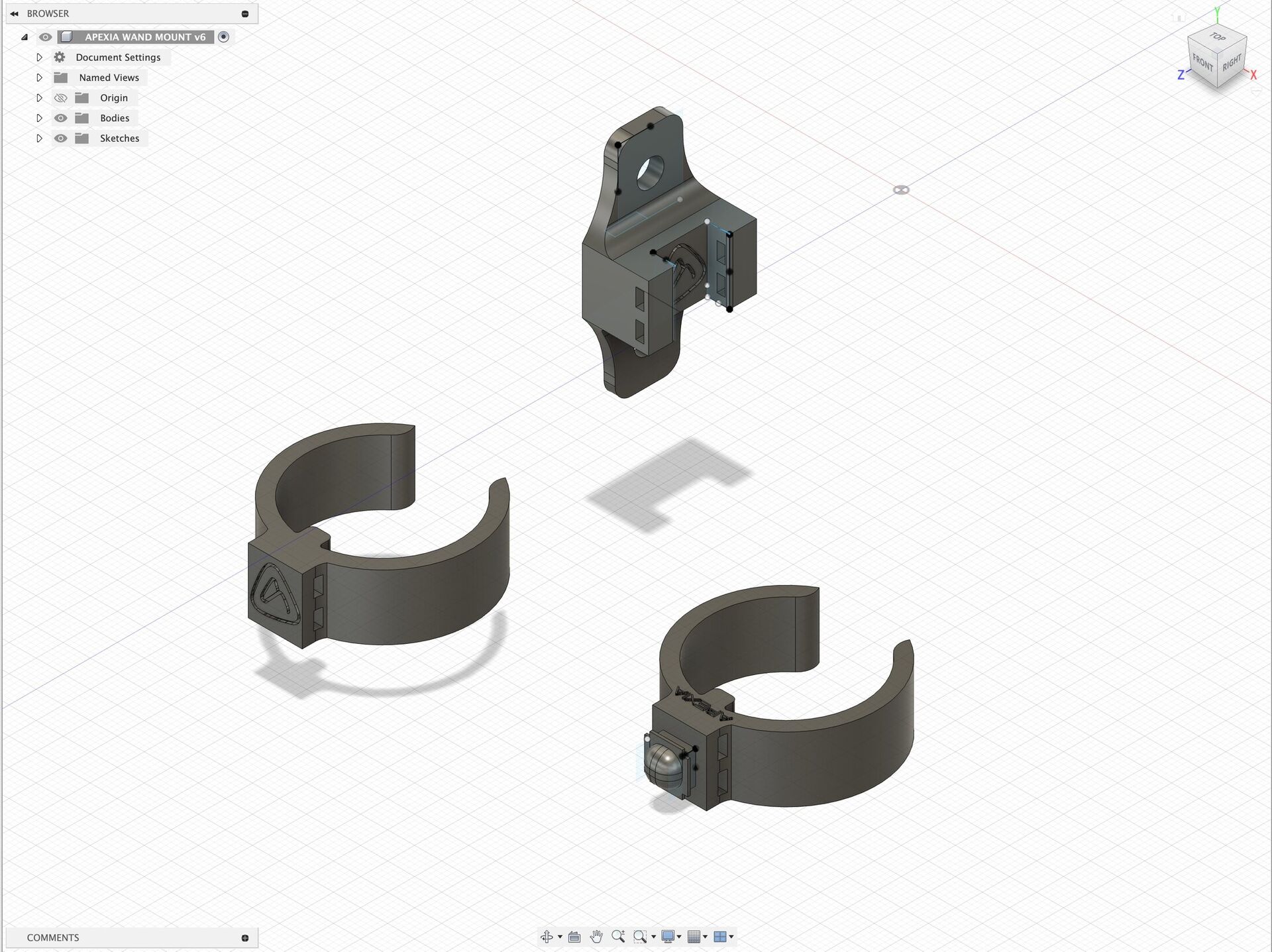 Apexia hardware components being designed in CAD software