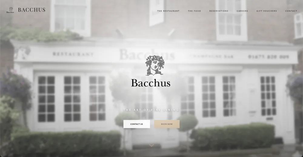 Bacchus Prestbury website homepage